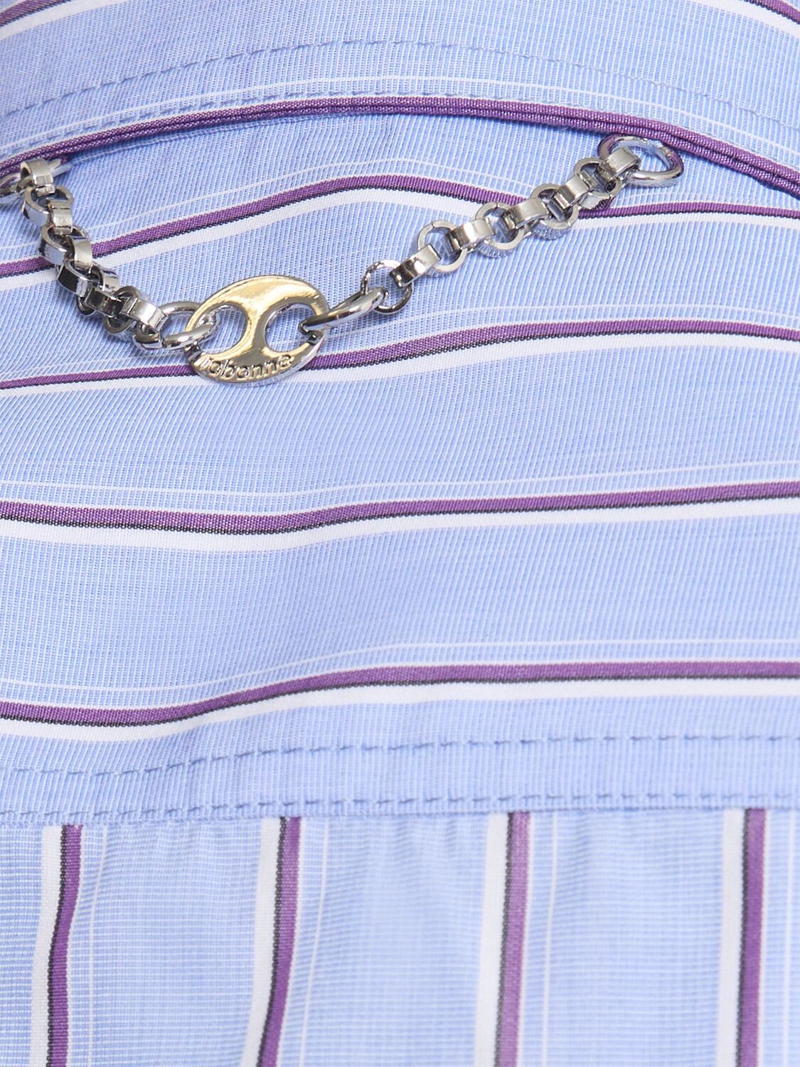 Shop Rabanne Striped Cotton Poplin Shirt In 蓝色/多色