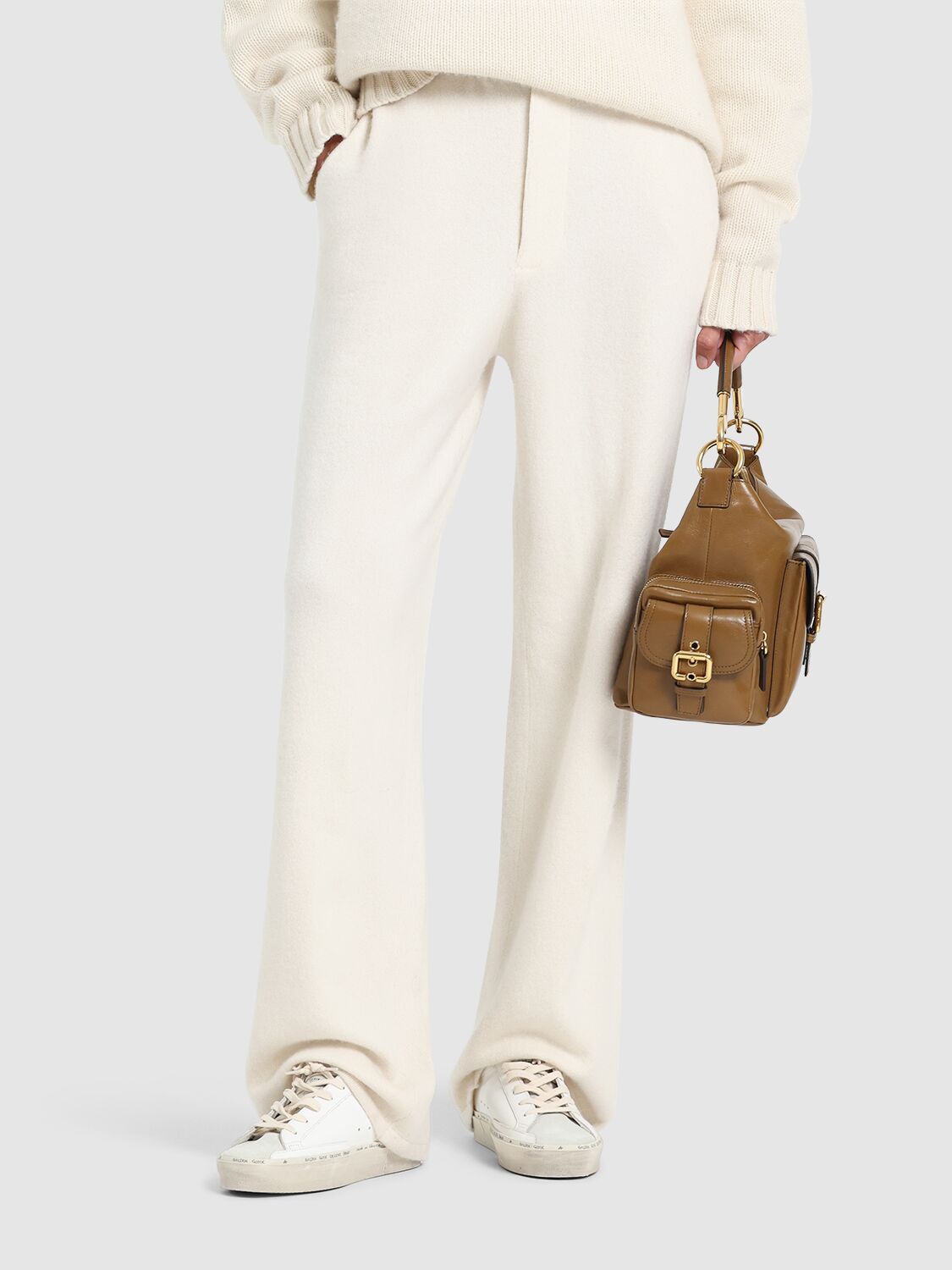 Golden Goose Hi Star Lace-up Sneakers In White,taupe