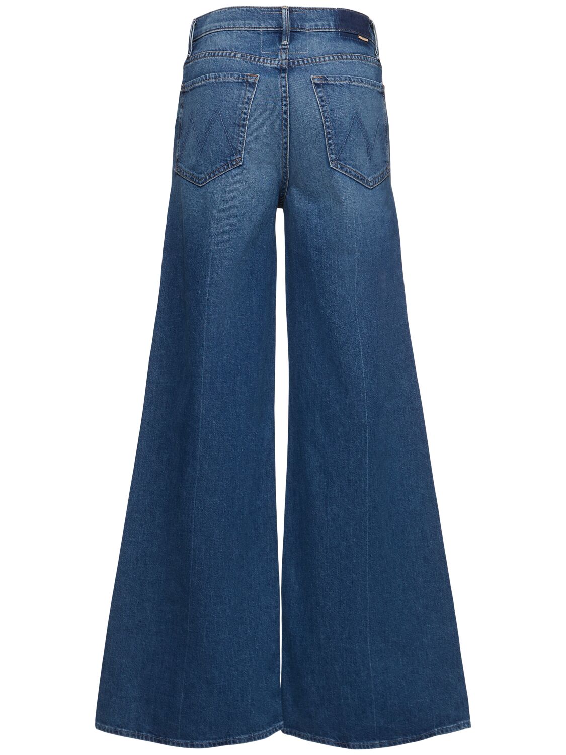 Mother Wide-leg Faded Five-pocket Belt Contrast In 蓝色