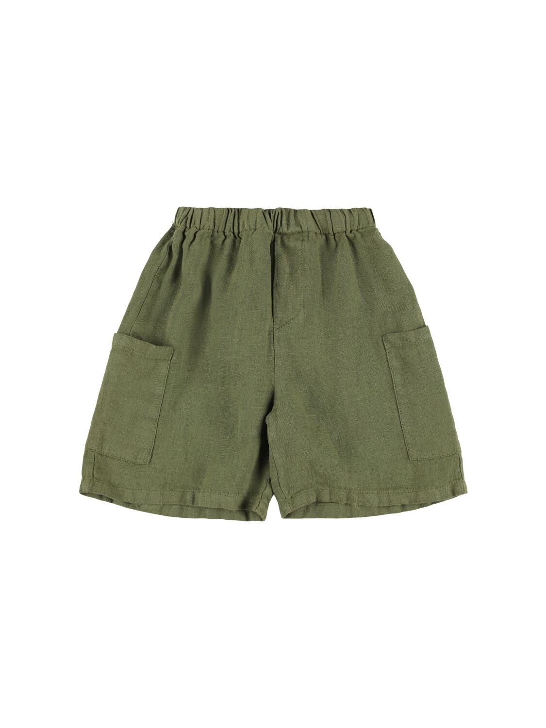 Babe And Tess Babies' Linen Shorts In Green