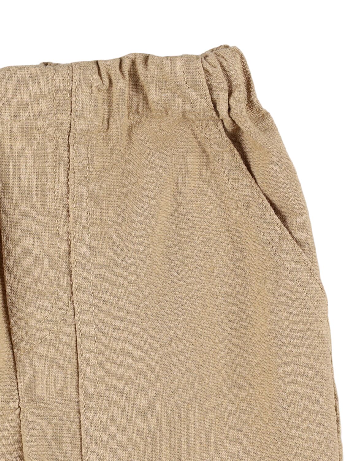 Babe And Tess Stretch Cotton Pants In 驼色