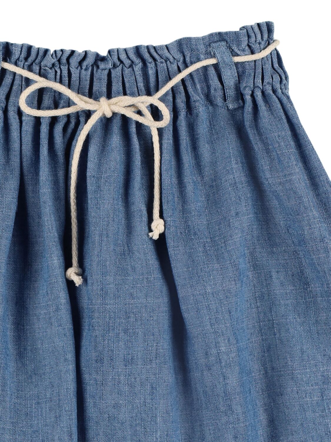 Babe And Tess Lyocell & Linen Denim Skirt In Blue
