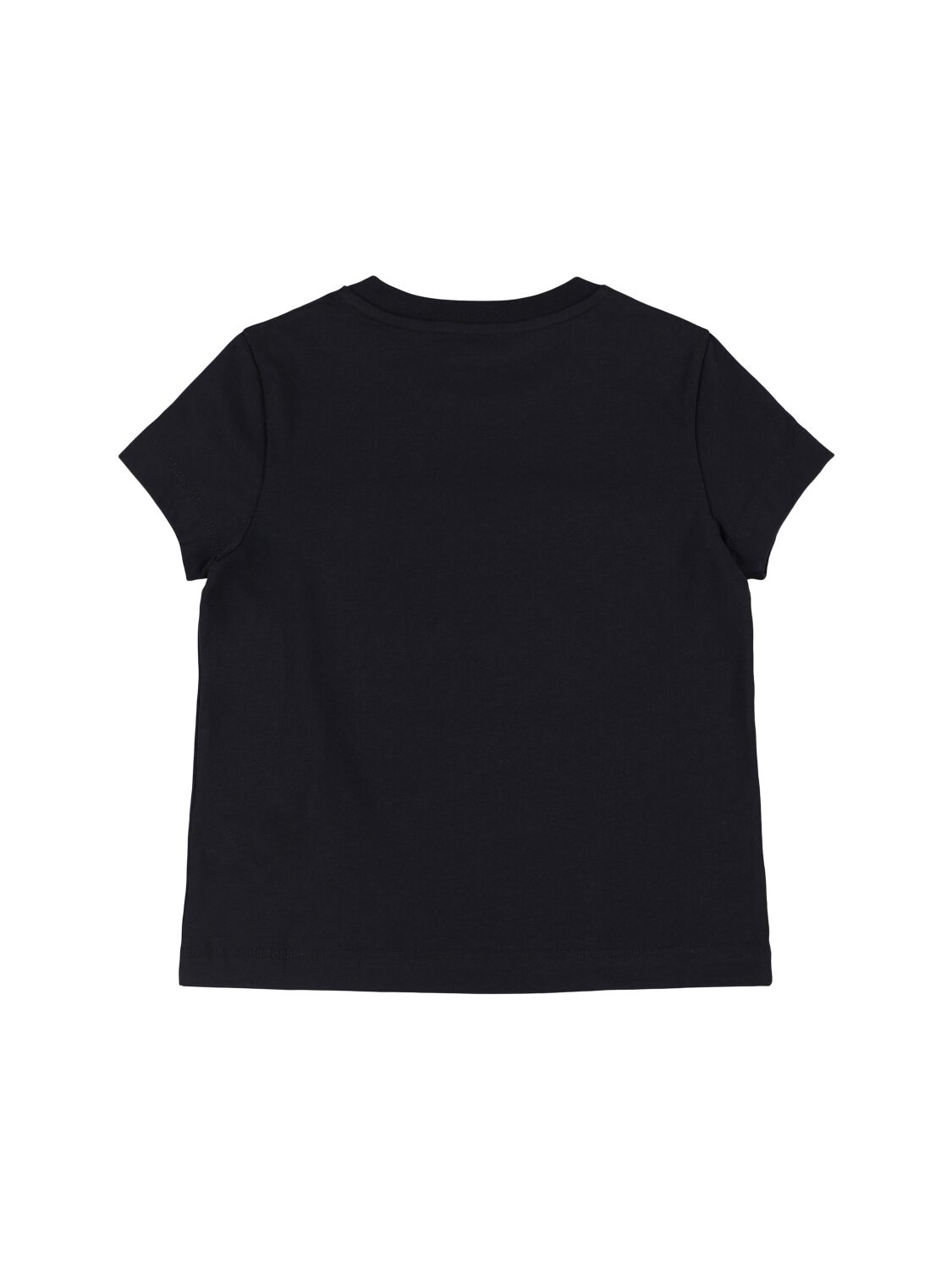 Moncler Embroidered Logo Cotton T-shirt In Black