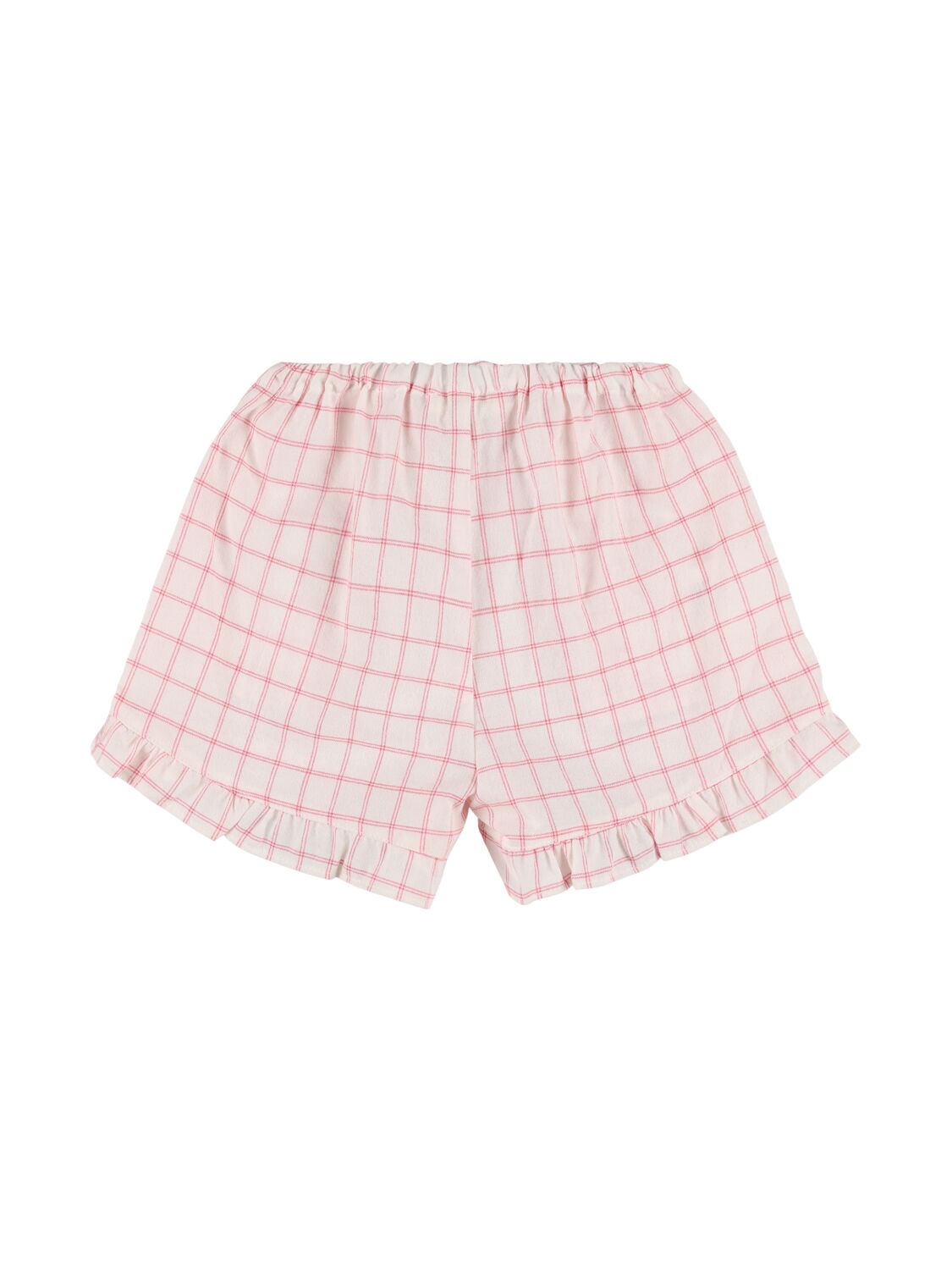 BABE AND TESS CHECK COTTON BLEND SHORTS 
