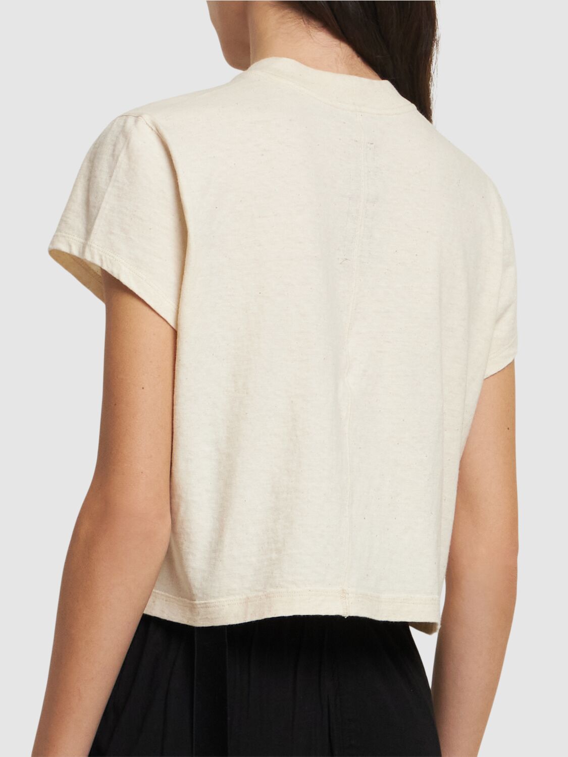 Rick Owens Drkshdw Level T Cropped Cotton T-shirt In White