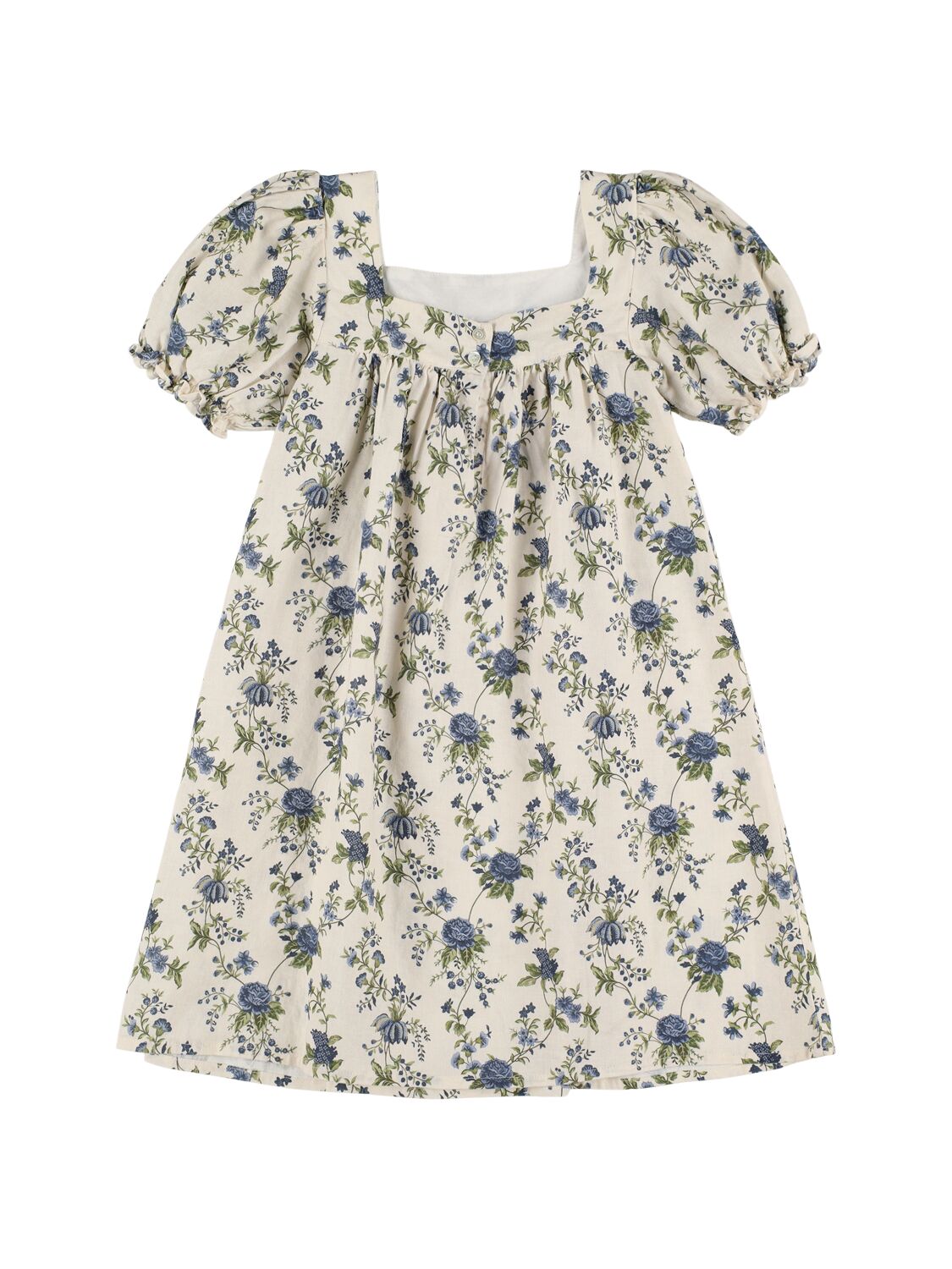 BABE AND TESS PRINTED  LINEN & VISCOSE DRESS 