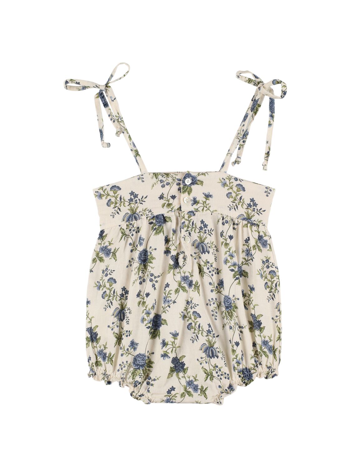 BABE AND TESS PRINTED LINEN & VISCOSE BODYSUIT 