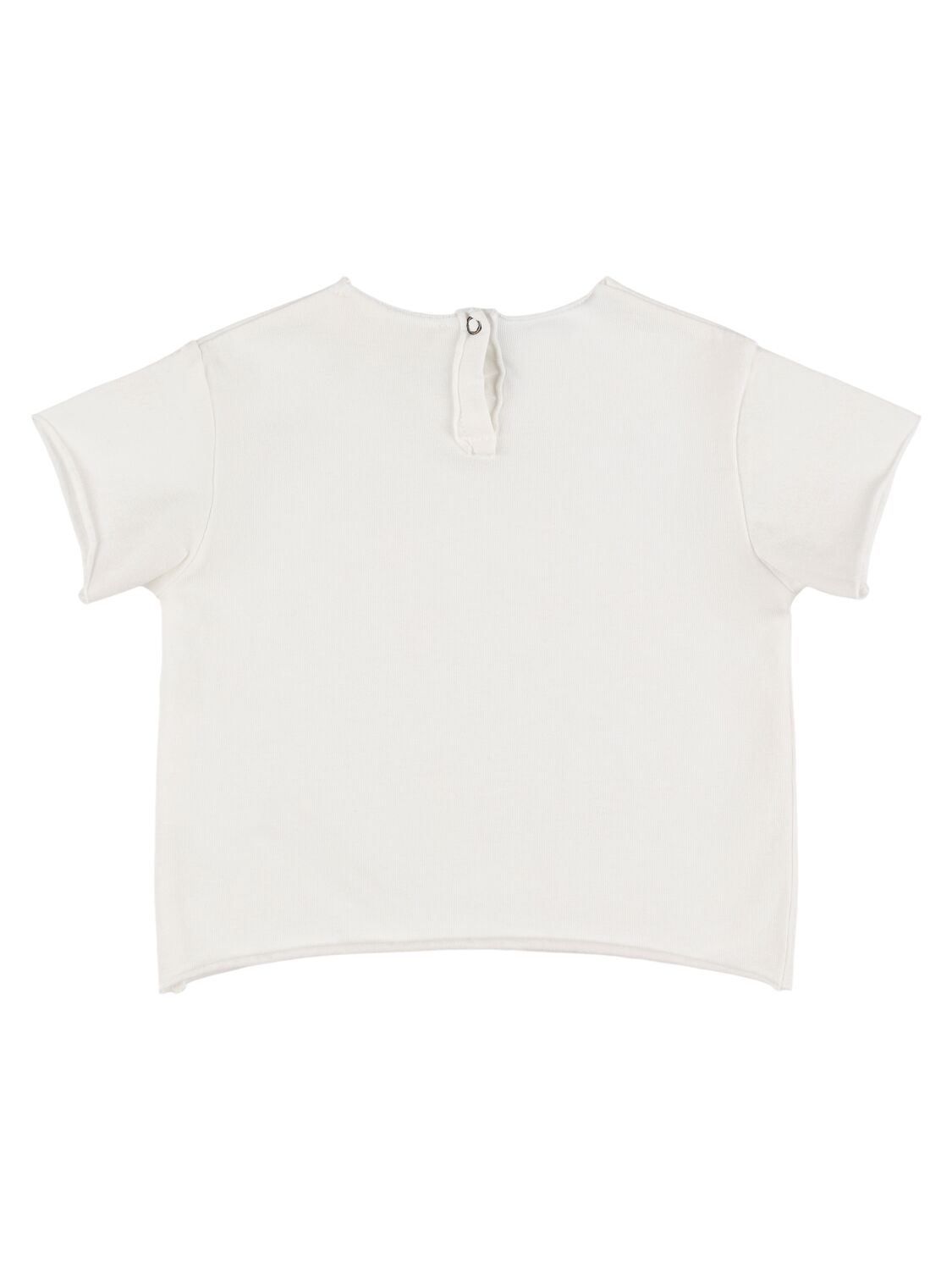 Babe And Tess Check Cotton Blend T-shirt In White