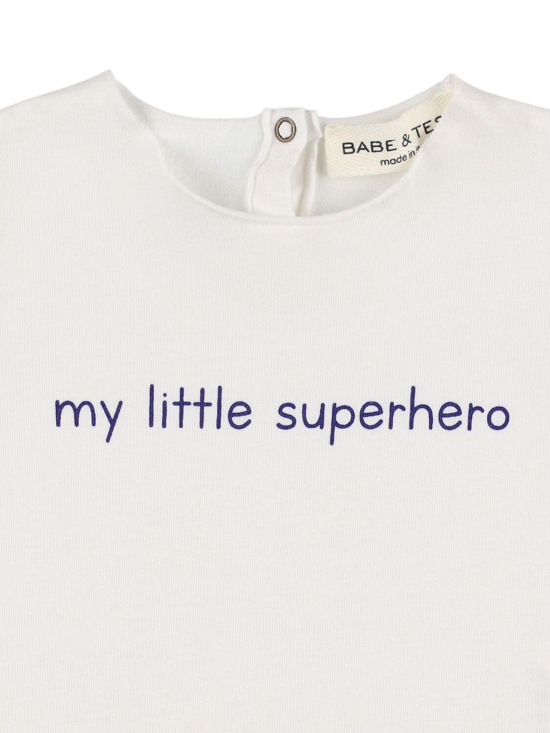 Babe And Tess Check Cotton Blend T-shirt In White