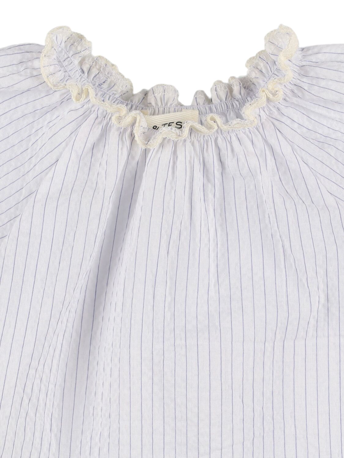 Babe And Tess Striped Cotton Blend Shirt In White/blue