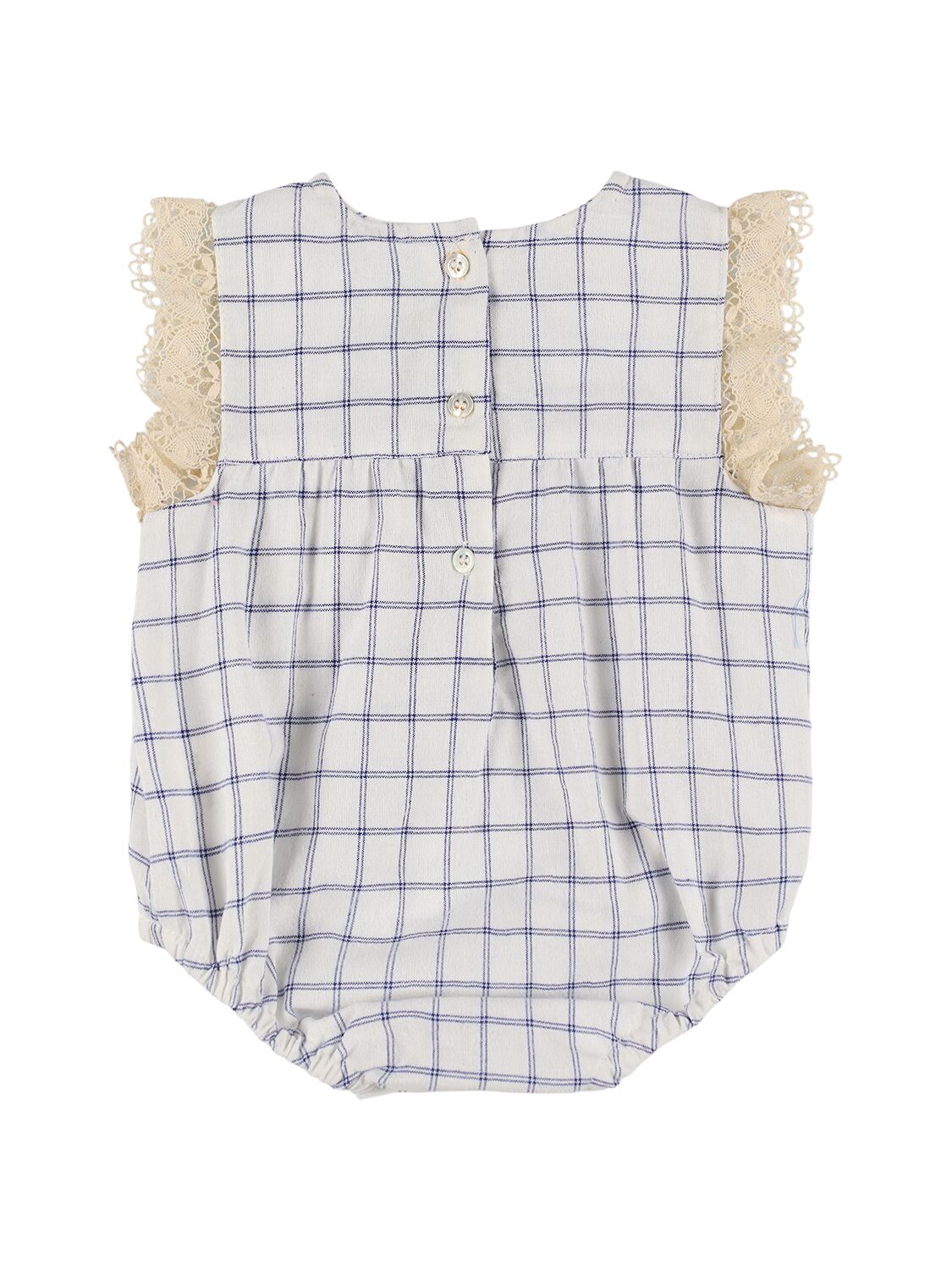 BABE AND TESS CHECK COTTON BLEND BODYSUIT 