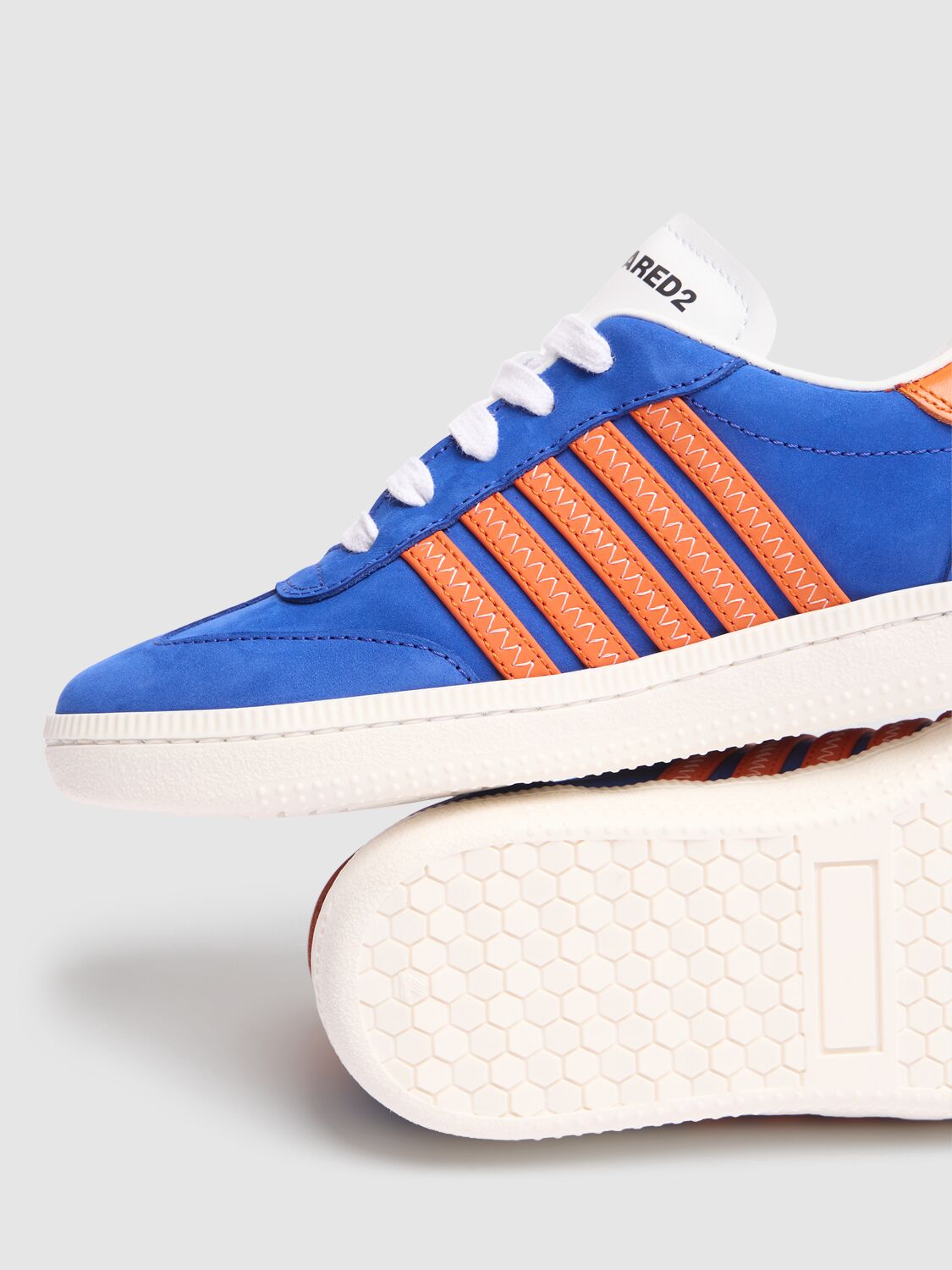 Dsquared2 Lace-up Suede Sneakers W/logo In Blue
