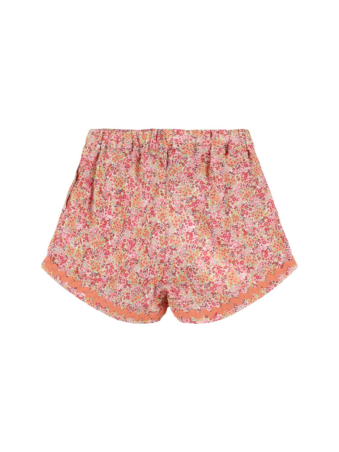 Mipounet Printed Cotton Voile Shorts In Pink