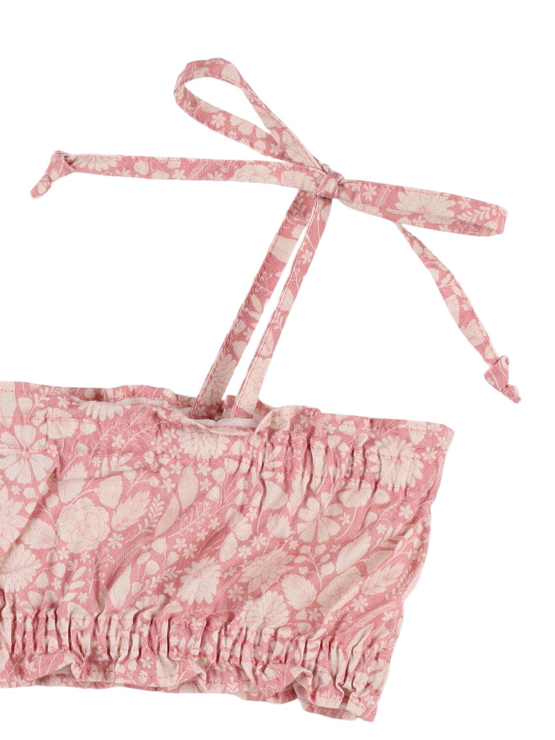 BABE AND TESS PRINTED COTTON BLEND POPLIN BIKINI 