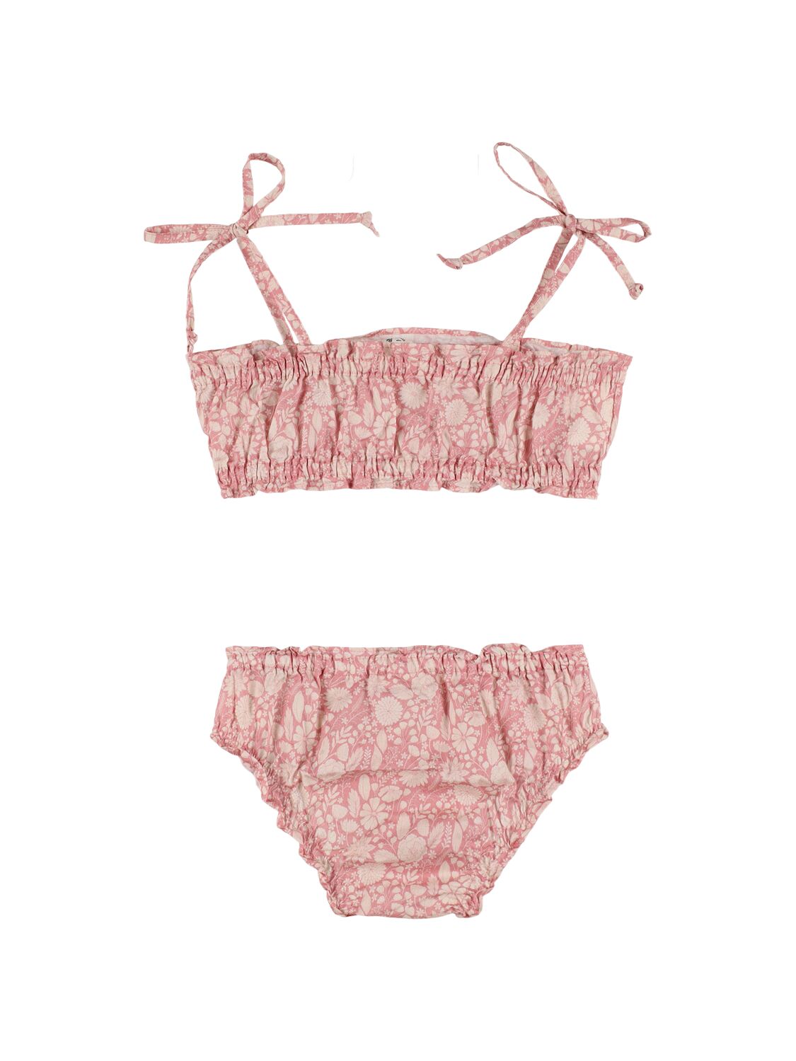 BABE AND TESS PRINTED COTTON BLEND POPLIN BIKINI 