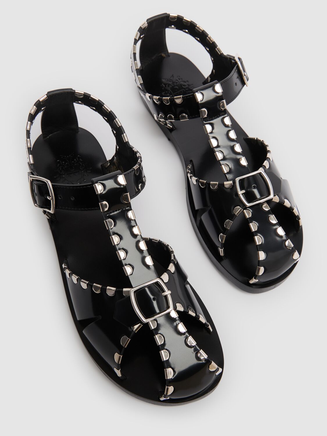 Shop Bally Salis Studded Leather Sandals In Black