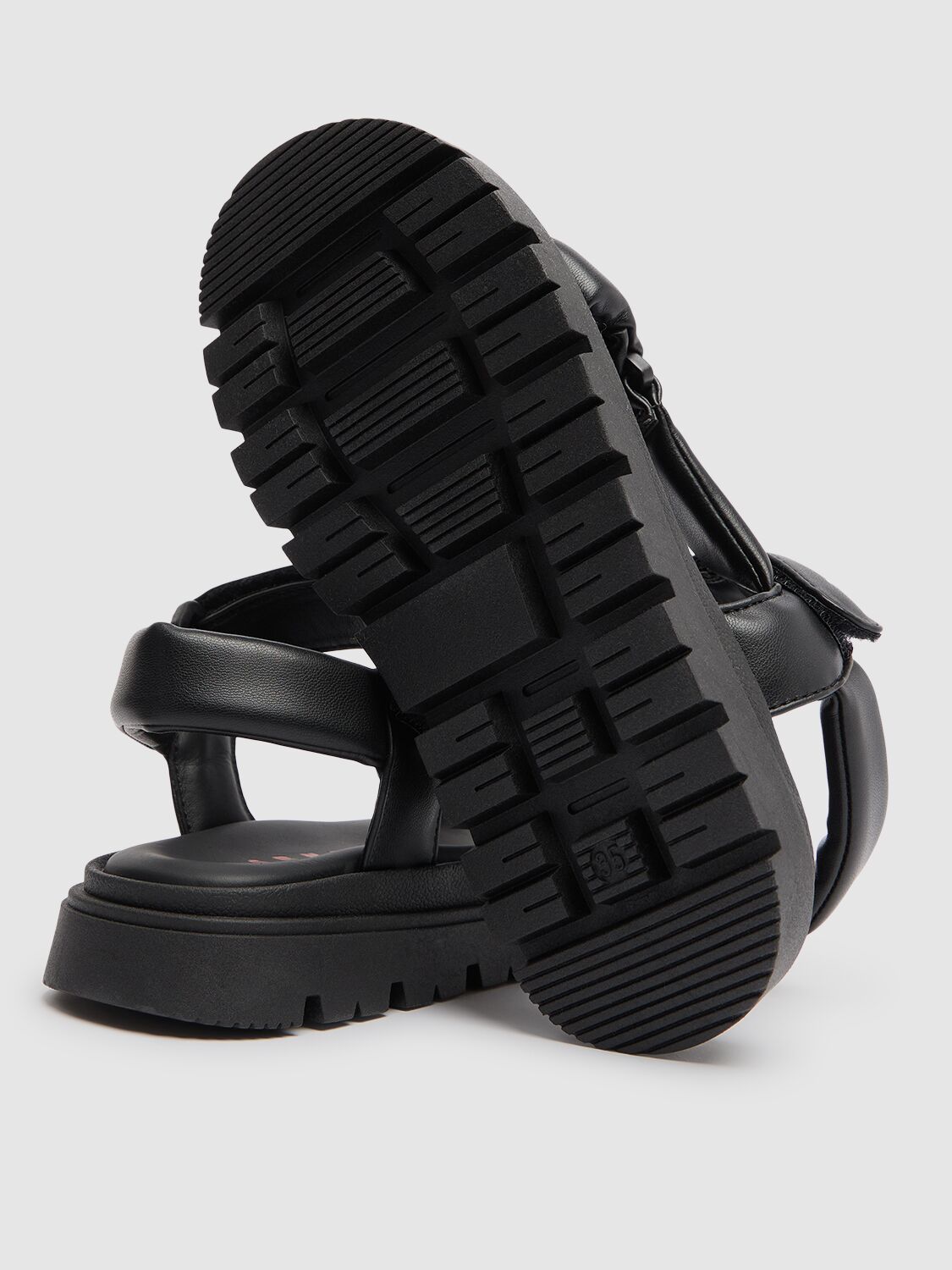 MARNI JUNIOR LOGO PRINT SANDALS 