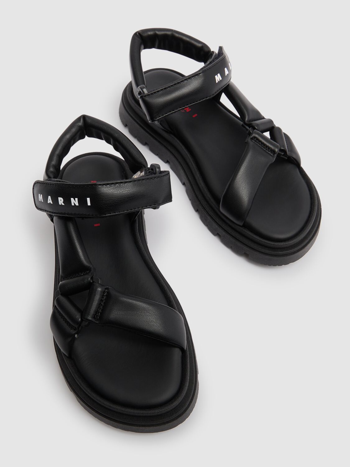 MARNI JUNIOR LOGO PRINT SANDALS 