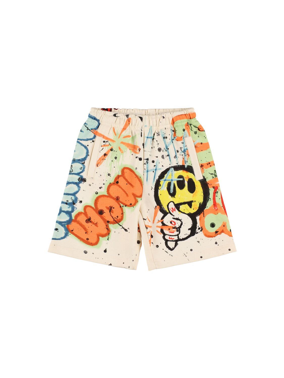 Barrow Printed Cotton Sweat Shorts In Multi