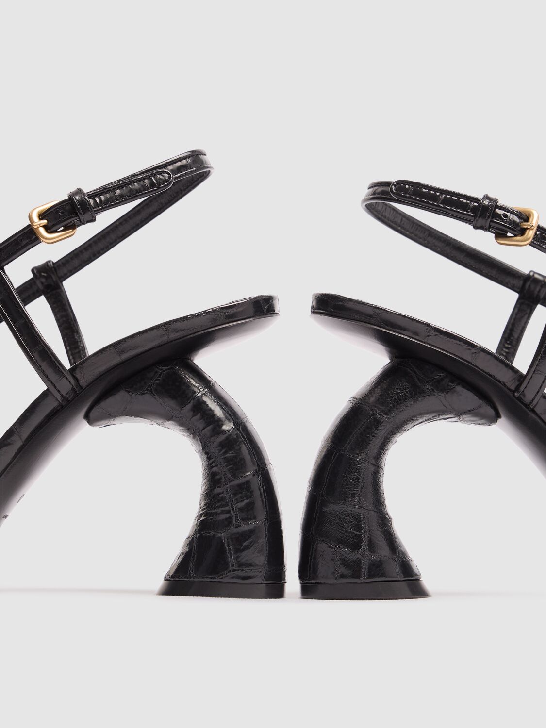 DRIES VAN NOTEN 95MM METALLIC LEATHER SANDALS 