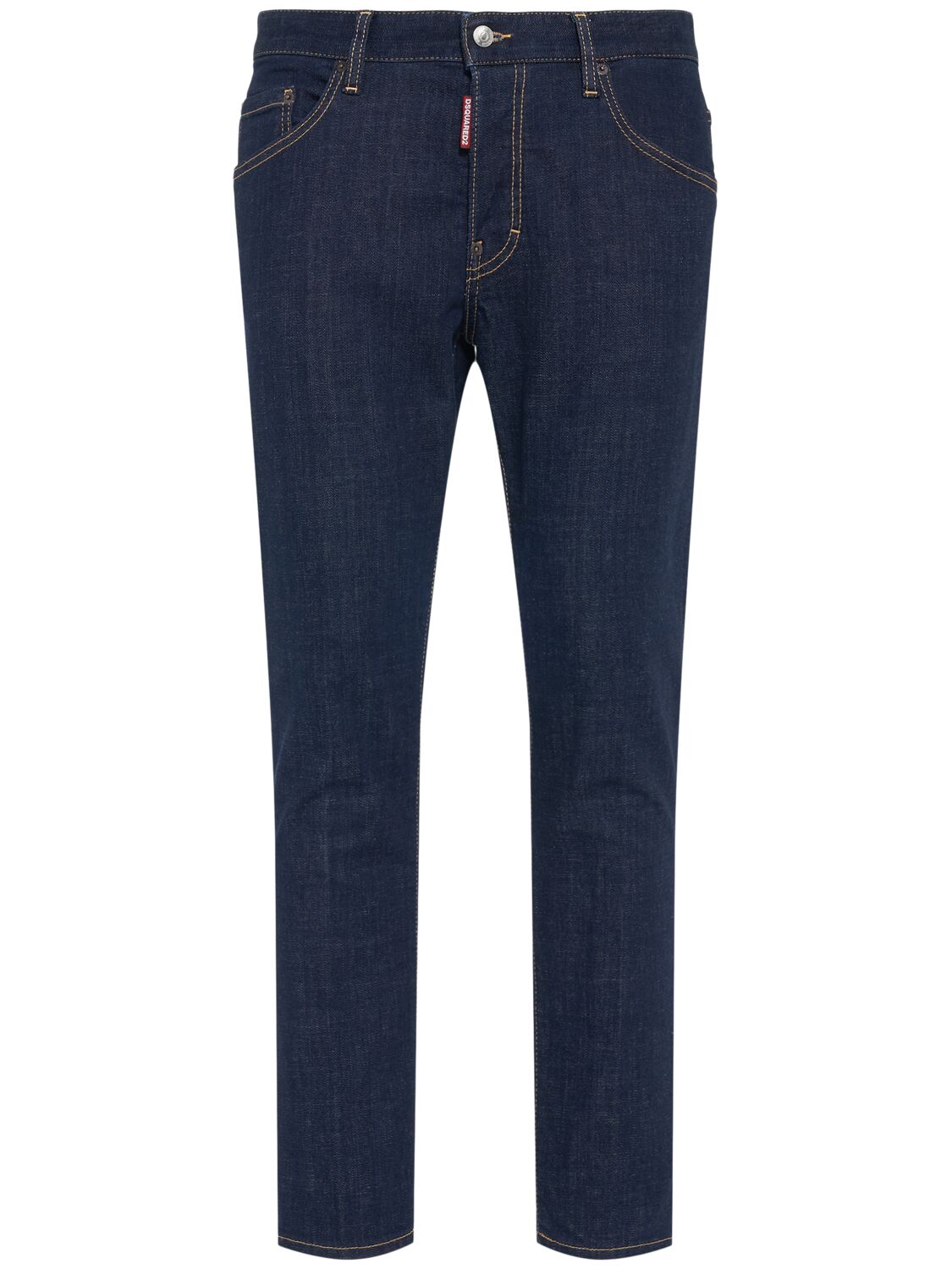 Dsquared2 Blue Jeans With Belt Loops And Logo Patch On The Rear In Denim Man