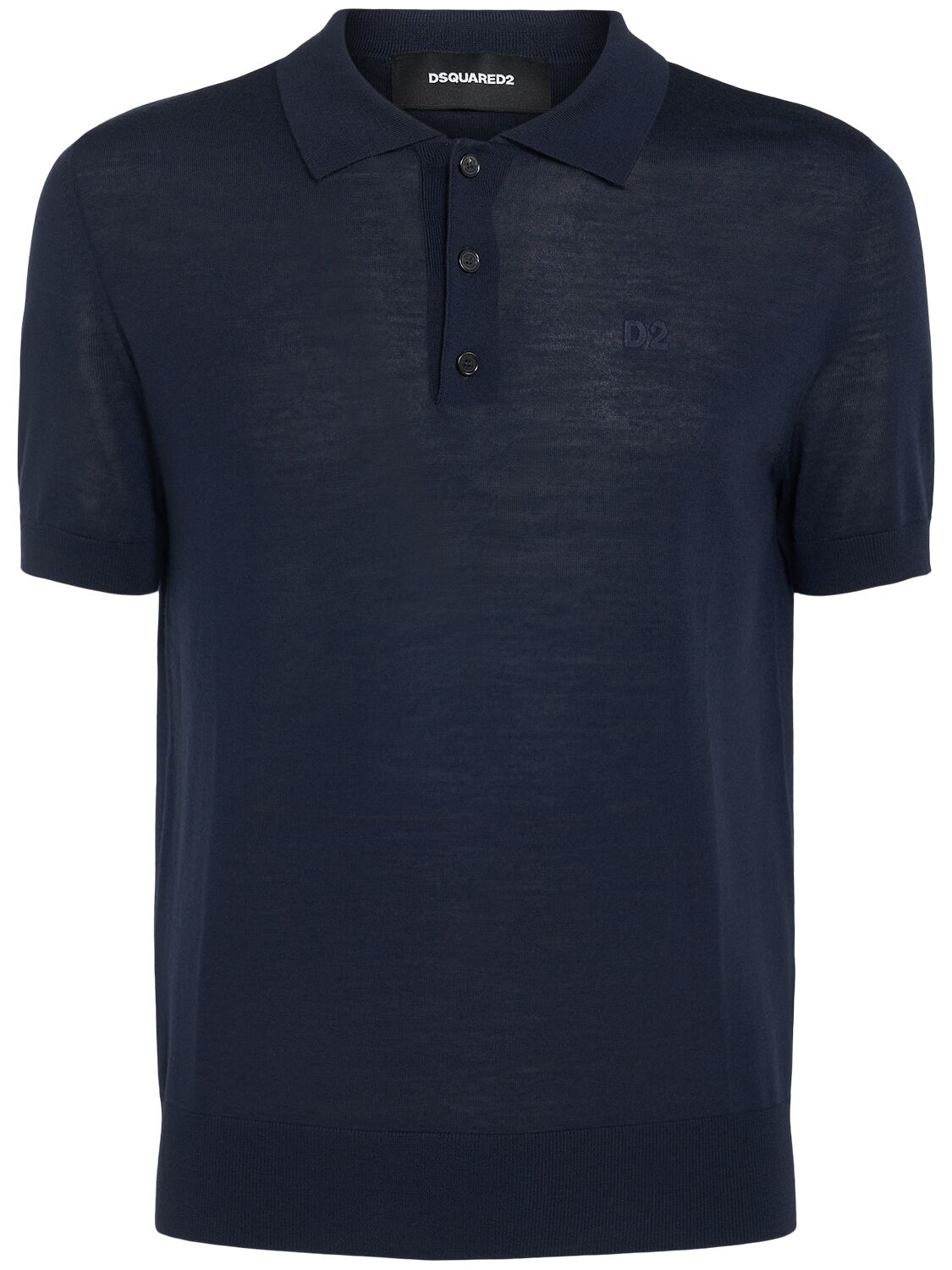 Dsquared2 Dsquared Dark Blue Wool Polo Shirt In Blue