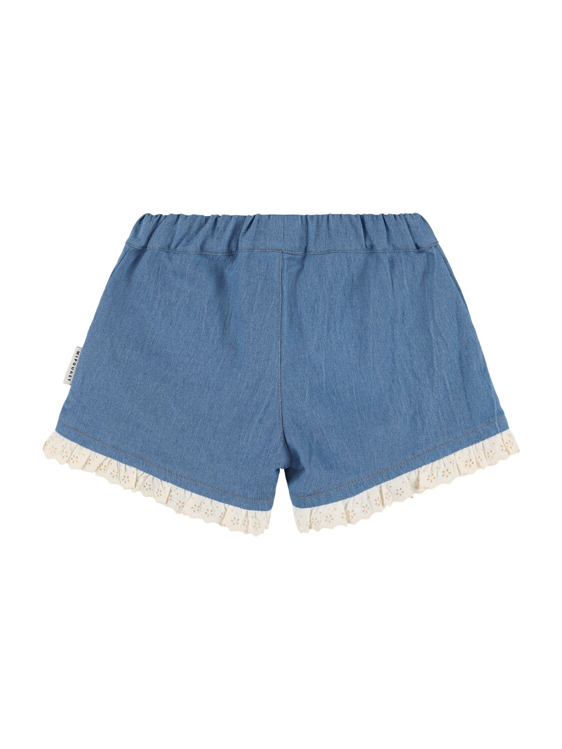 Mipounet Cotton Blend Chambray Shorts In Denim