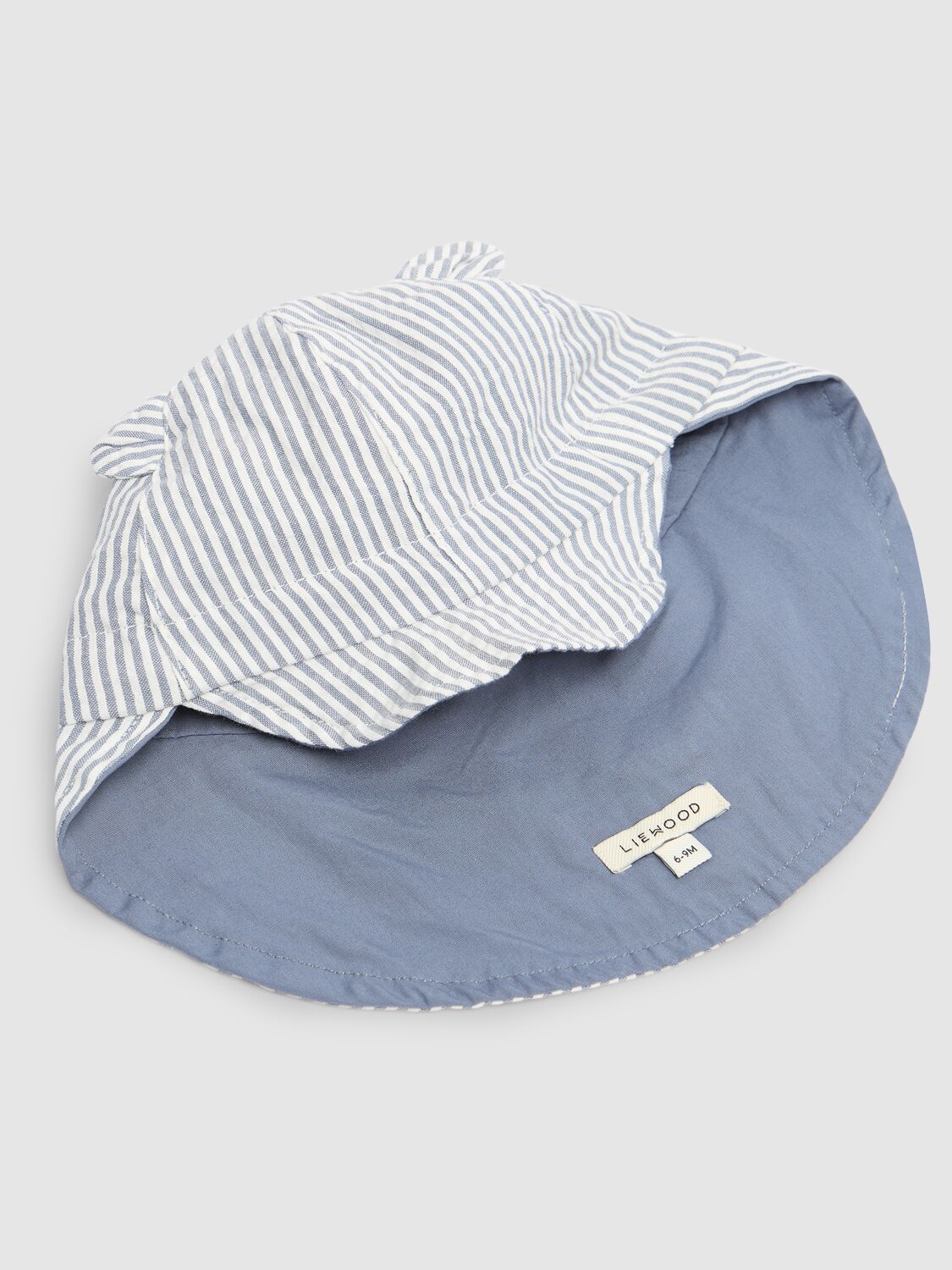Liewood Organic Cotton Sun Hat W/ears In White/blue