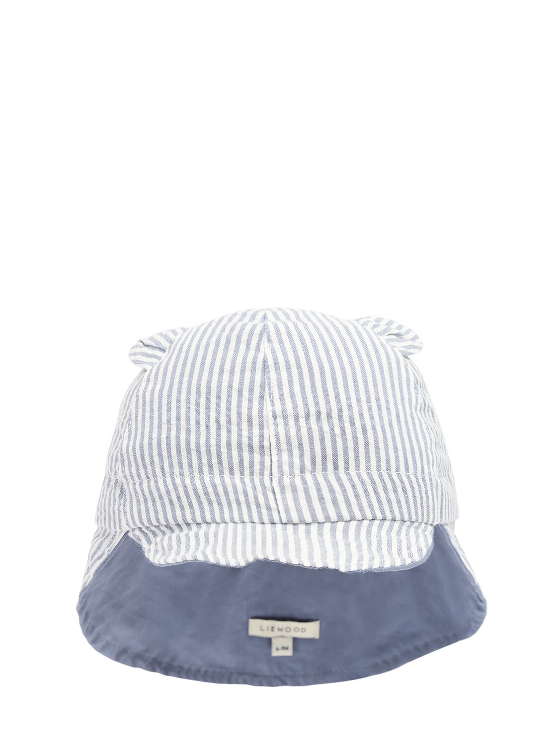 Liewood Organic Cotton Sun Hat W/ears In White/blue