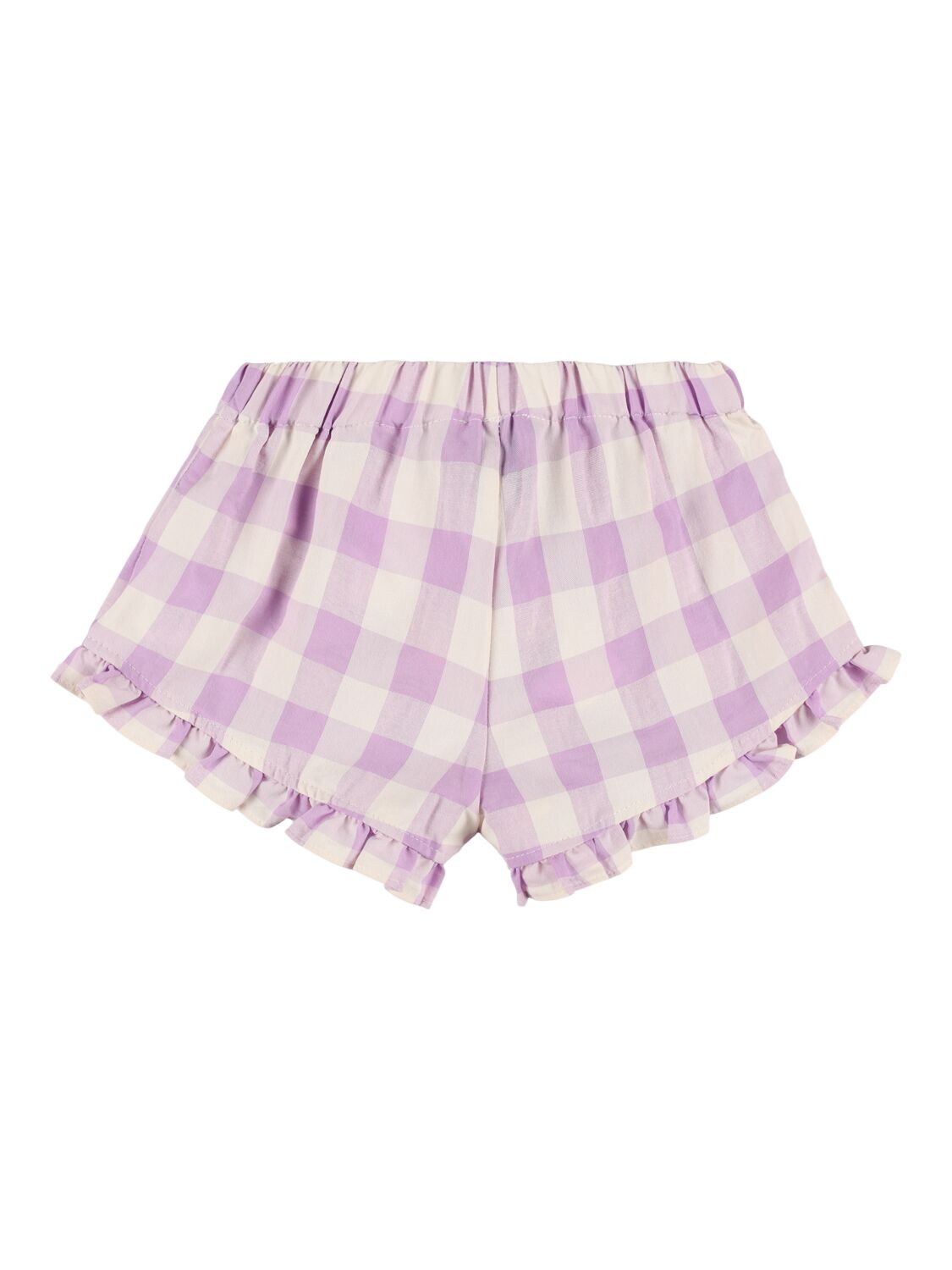 Mipounet Cotton Blend Gingham Seersucker Shorts In Lilac