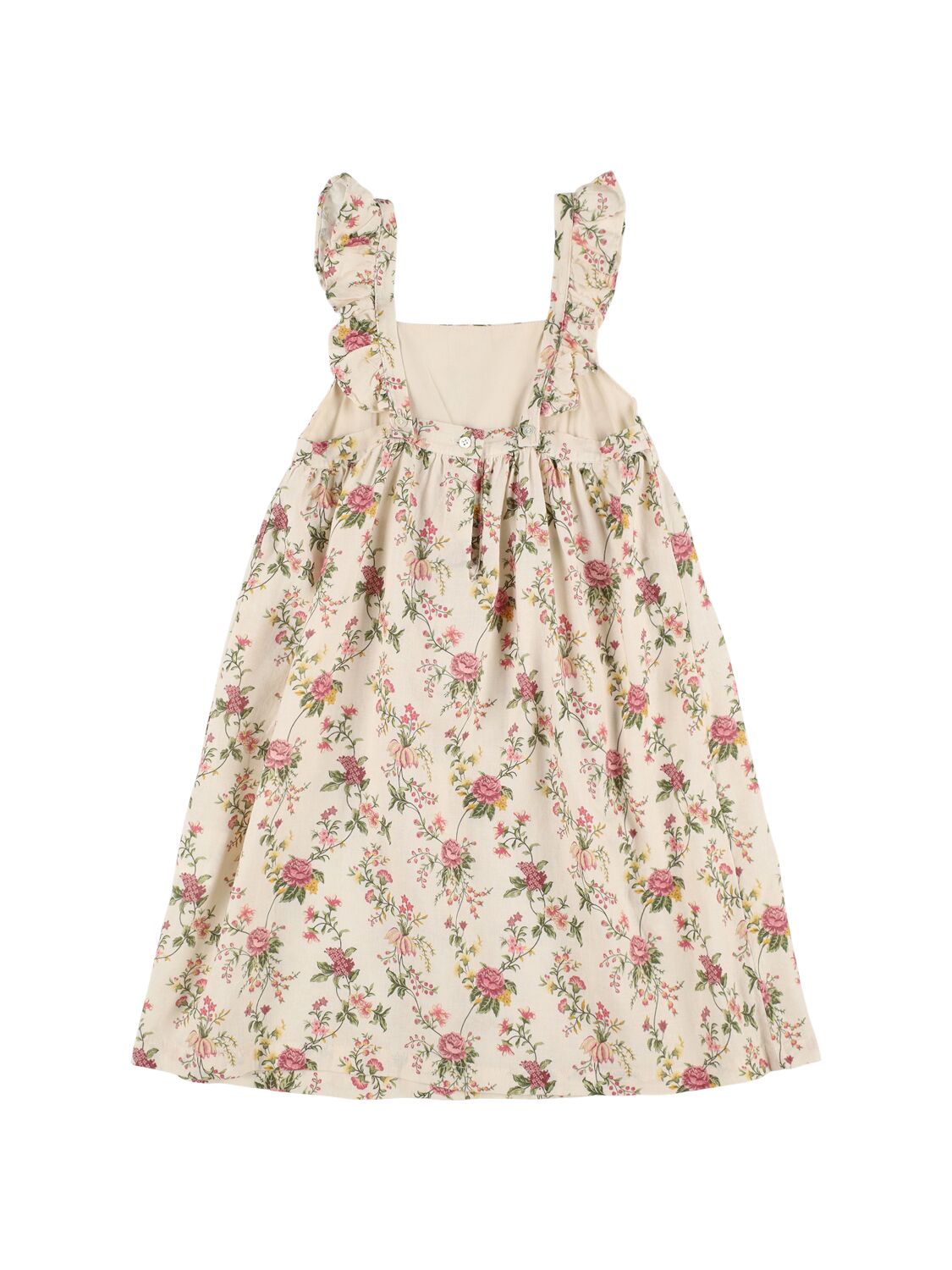 BABE AND TESS PRINTED LINEN & VISCOSE DRESS 