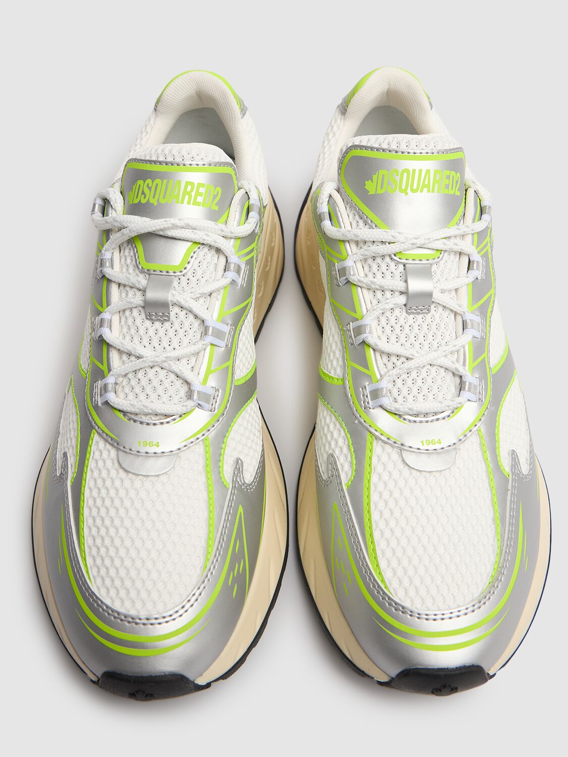 Shop Dsquared2 Fabric Sneakers In Silver