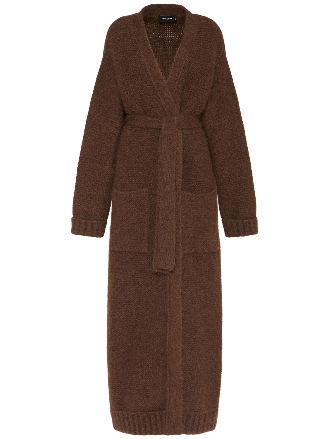 Manteau Long En Alpaga Mélangé - DSQUARED2 - Modalova