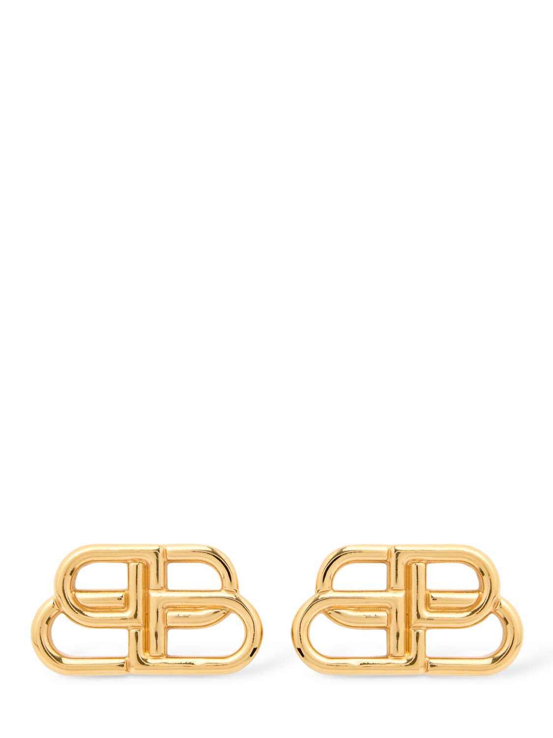 Balenciaga Bb  Brass Stud Earrings In Gold