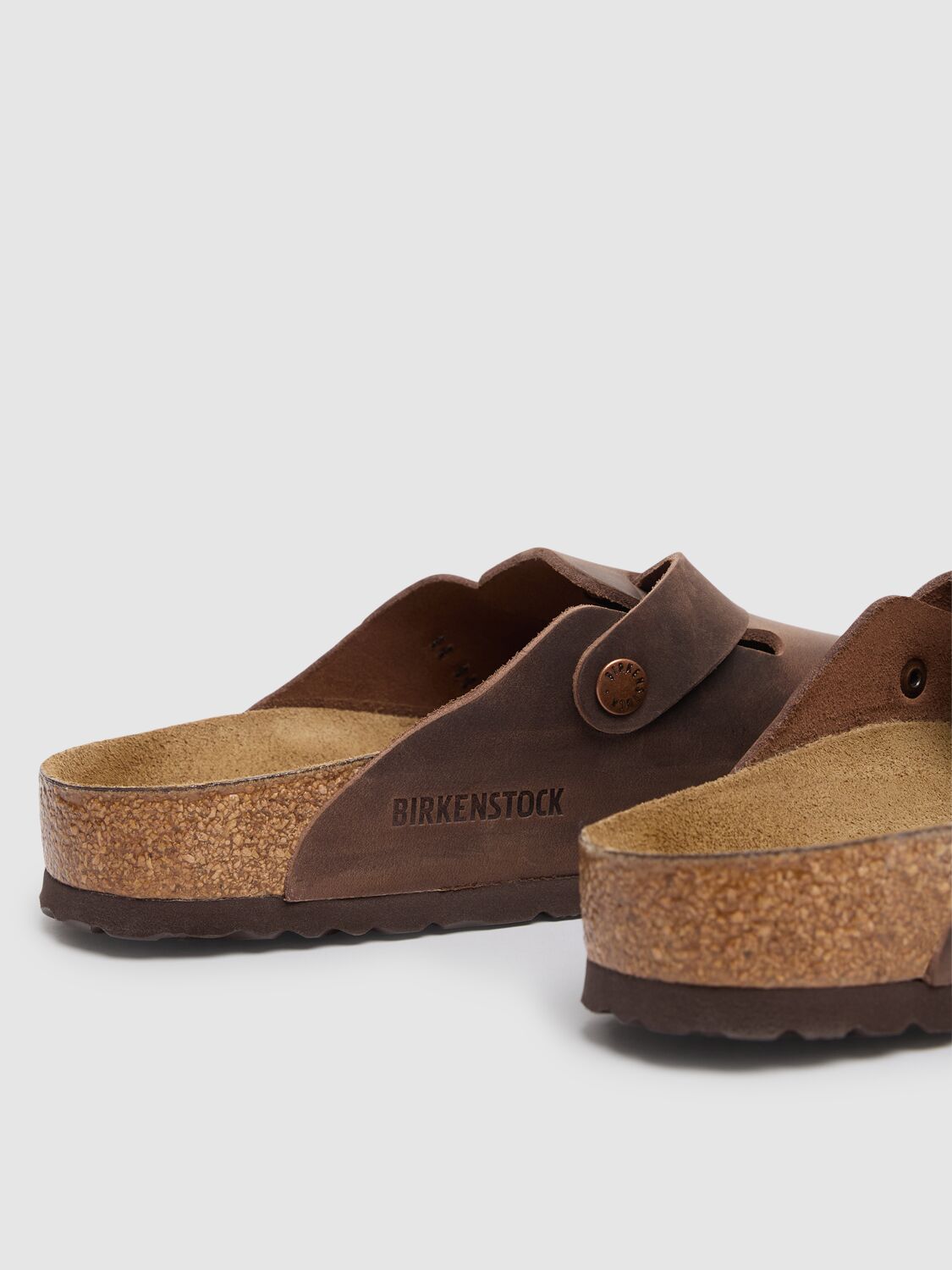Birkenstock Boston Oiled Leather Mules In Brown