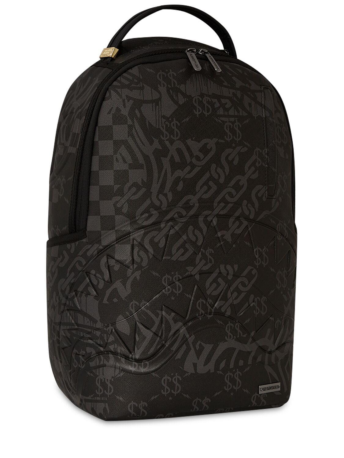 Shop Sprayground Printed Canvas Backpack In Black/grey