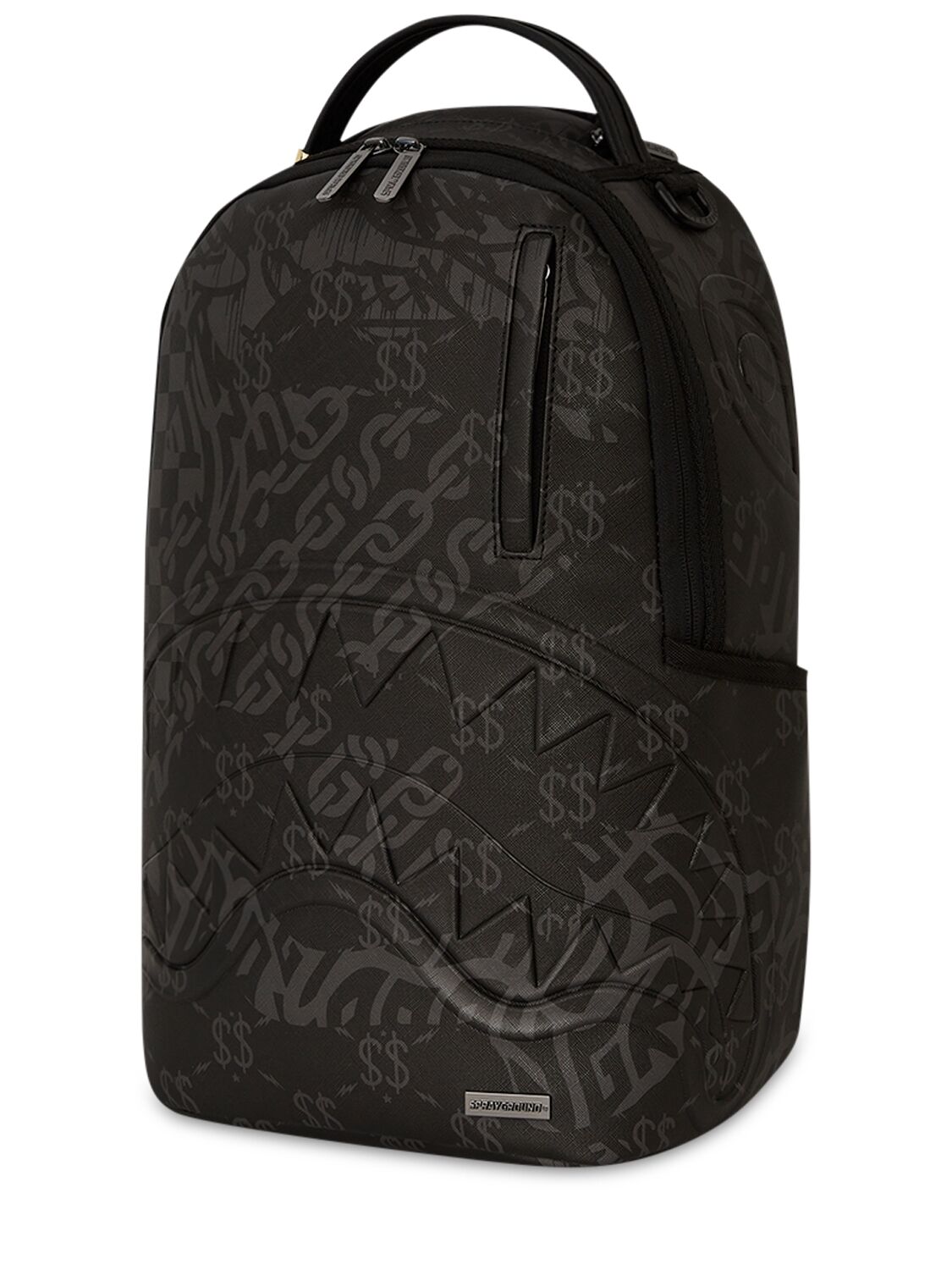 Shop Sprayground Printed Canvas Backpack In Black/grey