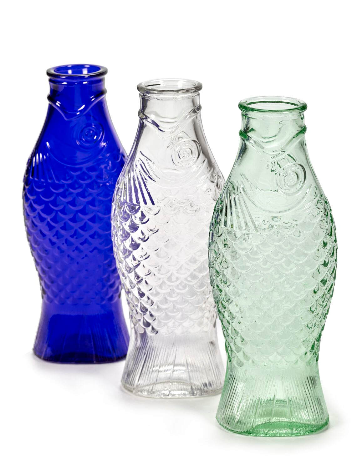 Serax Transparent Green Fish & Fish Carafe In Transparent