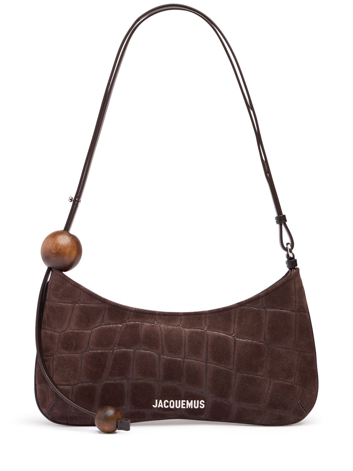 Le Bisou Perle Croc Embossed Leather Bag
