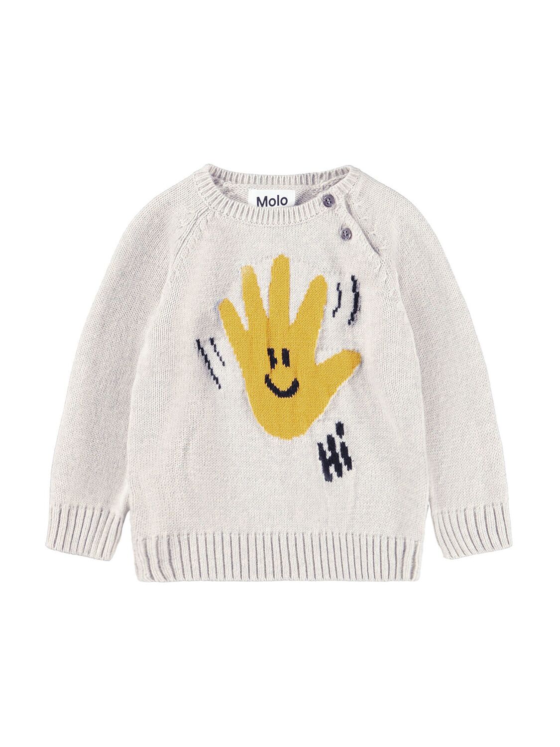 Molo Cotton & Wool Knit Sweater In Gray