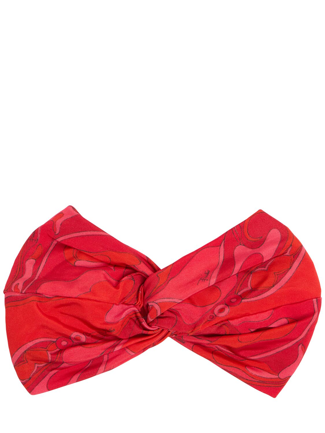 Pucci Printed Viscose Blend Jersey Headband In Red