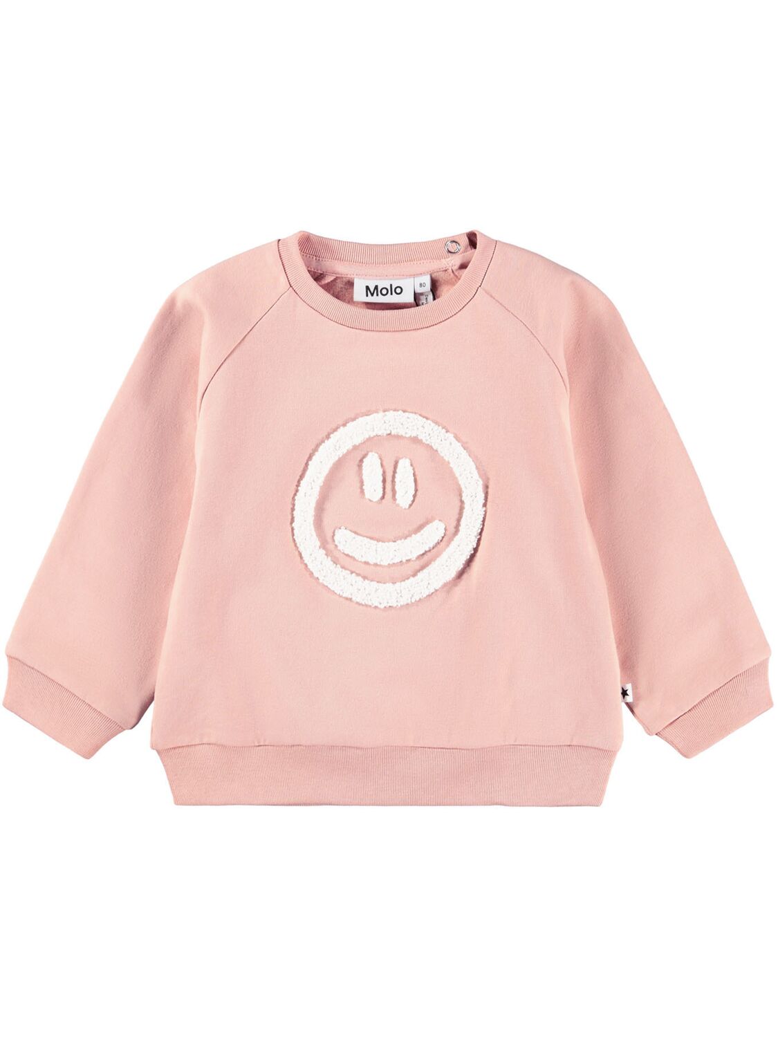 Molo Smiley Stretch Cotton Sweatshirt In Pink