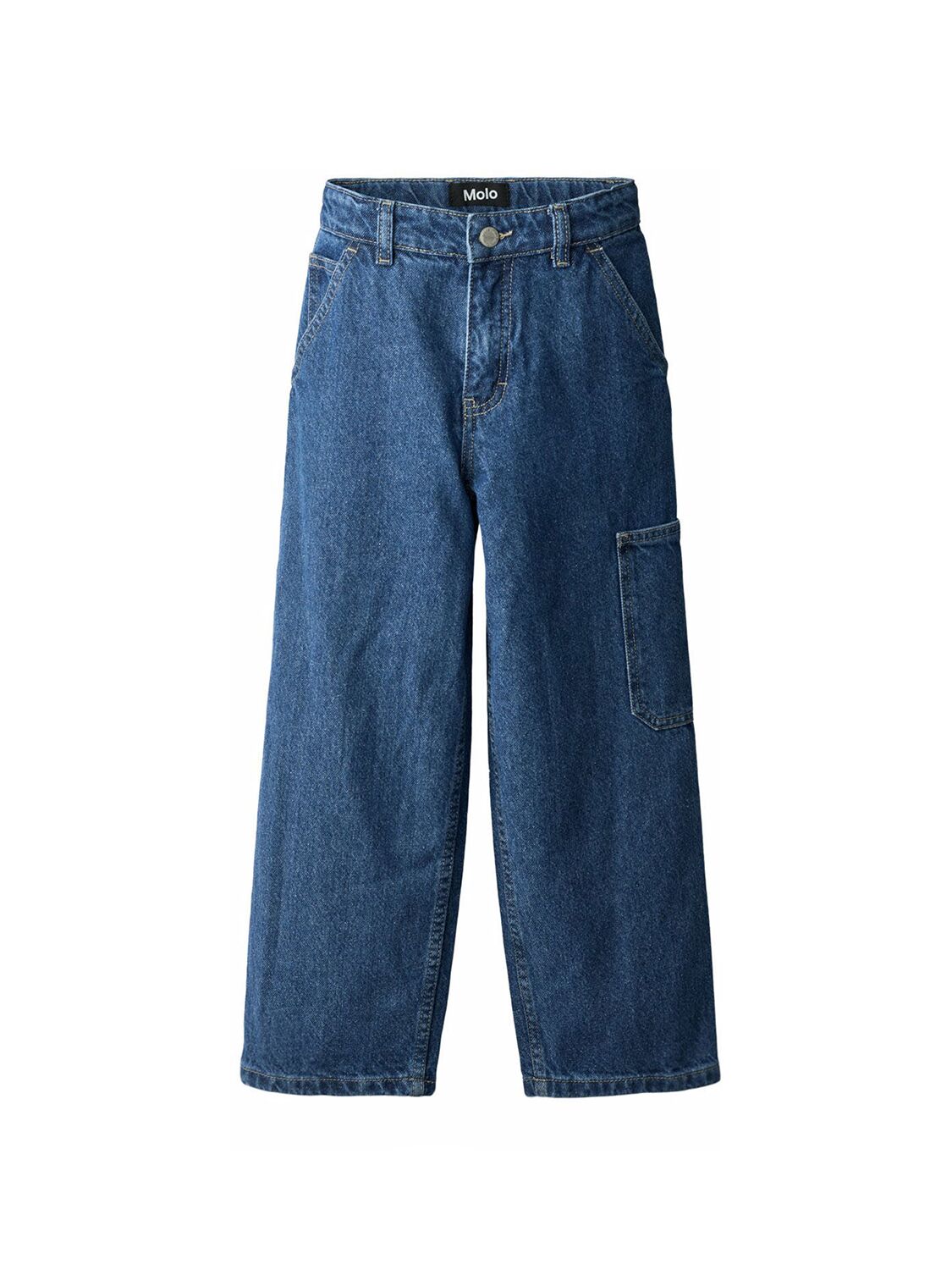 Molo Organic Cotton Carpenter Jeans In Blue