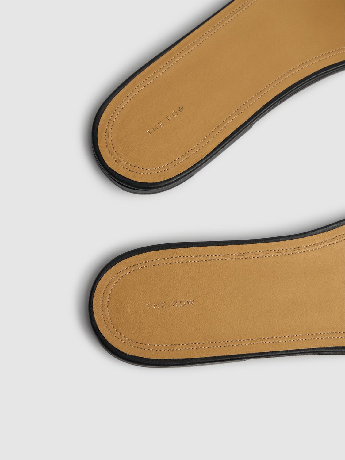 The Row Signum Flat Leather Slide Sandals
