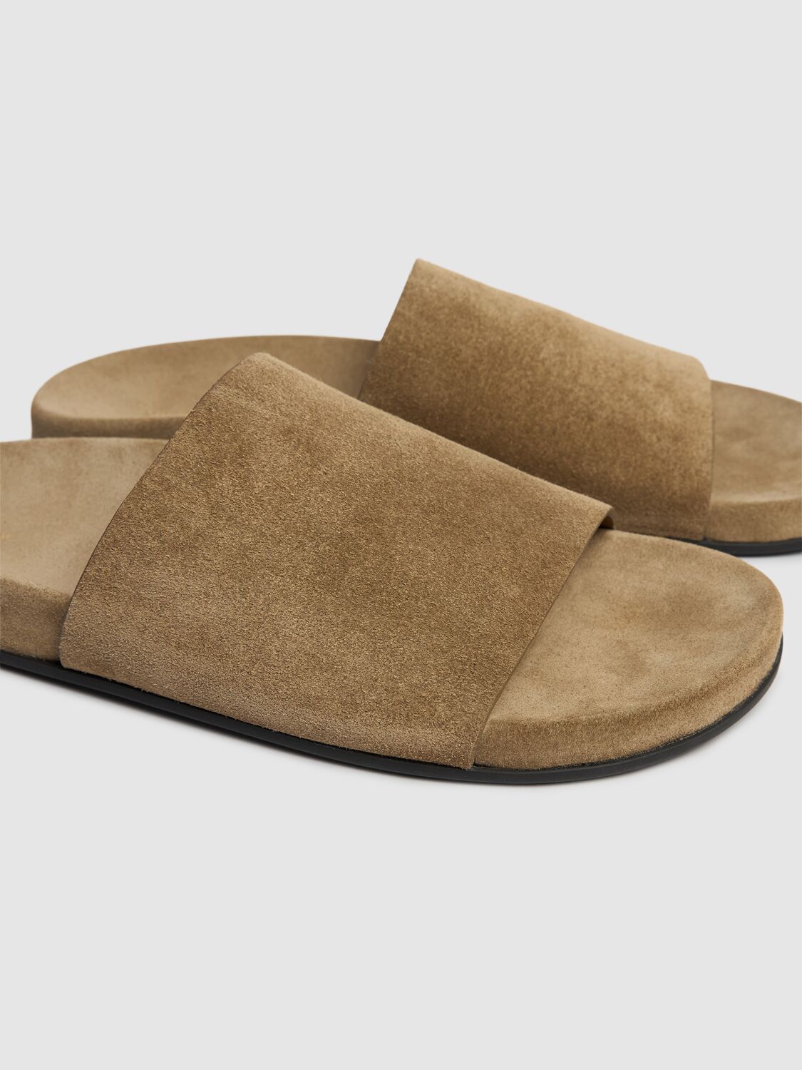 The Row Hugh Leather Flat Slides