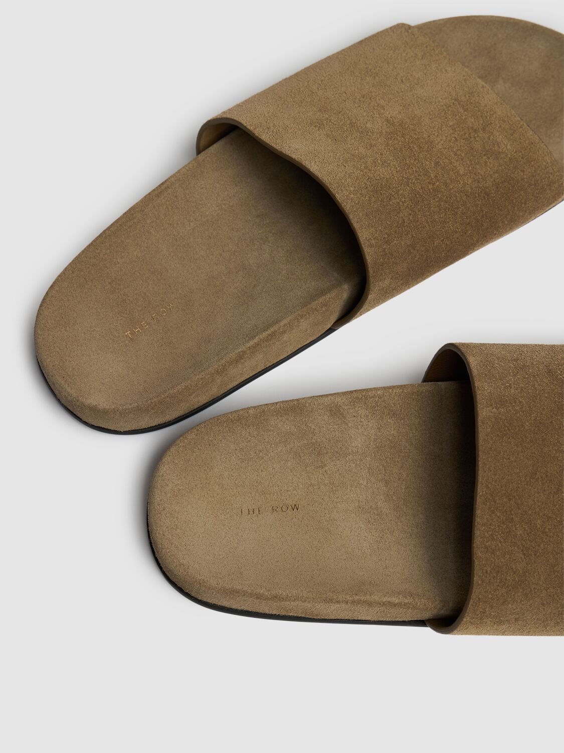 The Row Hugh Leather Flat Slides