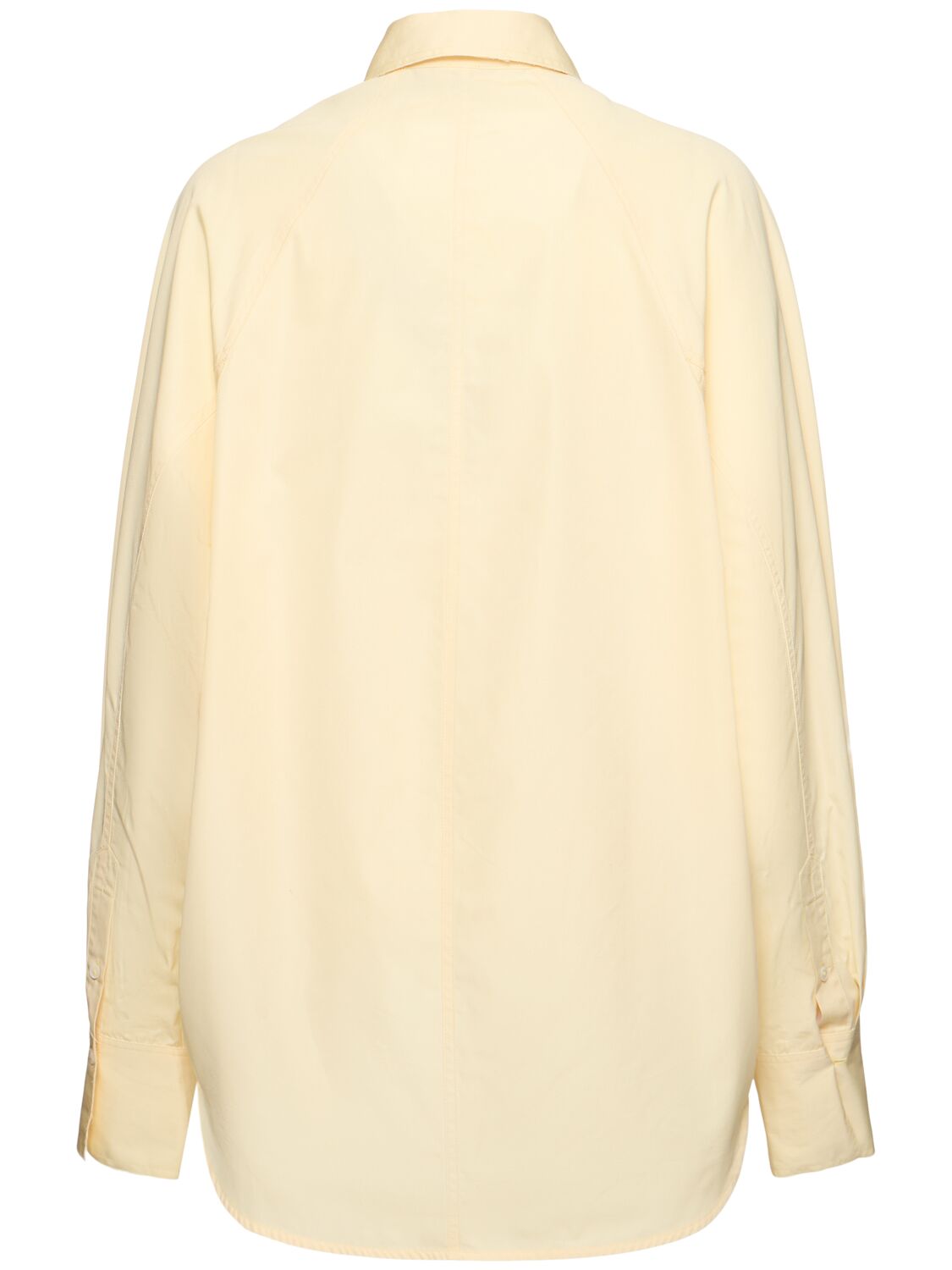 Totême Raw-edge Raglan-sleeve Button-down Shirt In Yellow