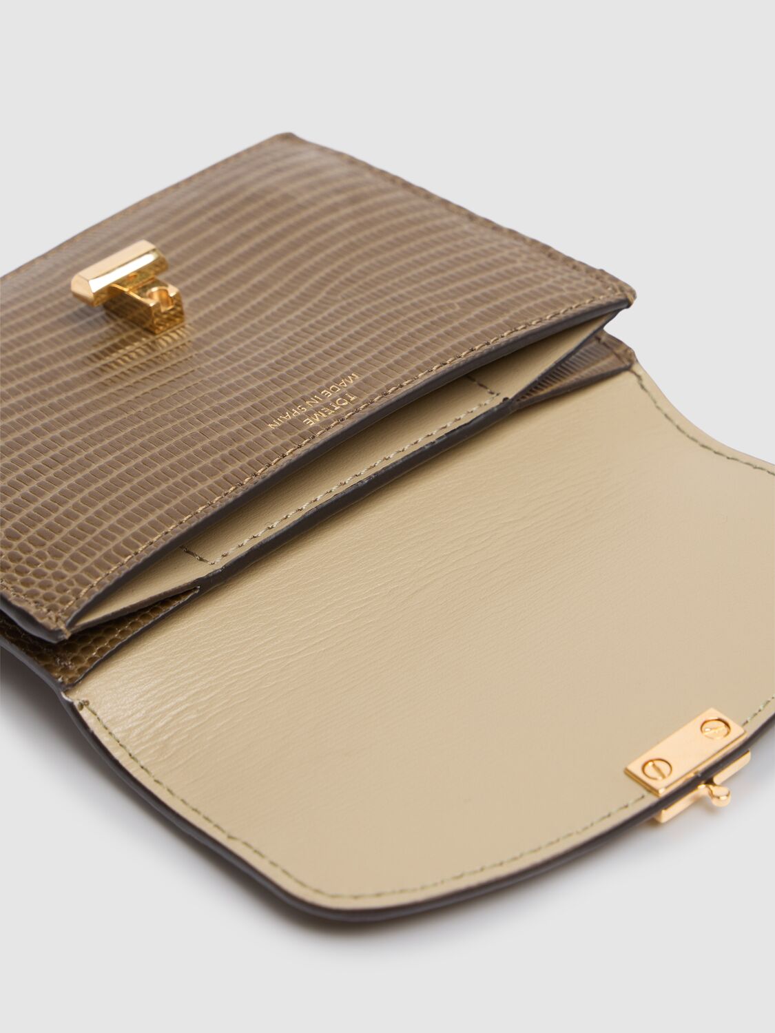 Totême T-lock Lizard Embossed Cardholder
