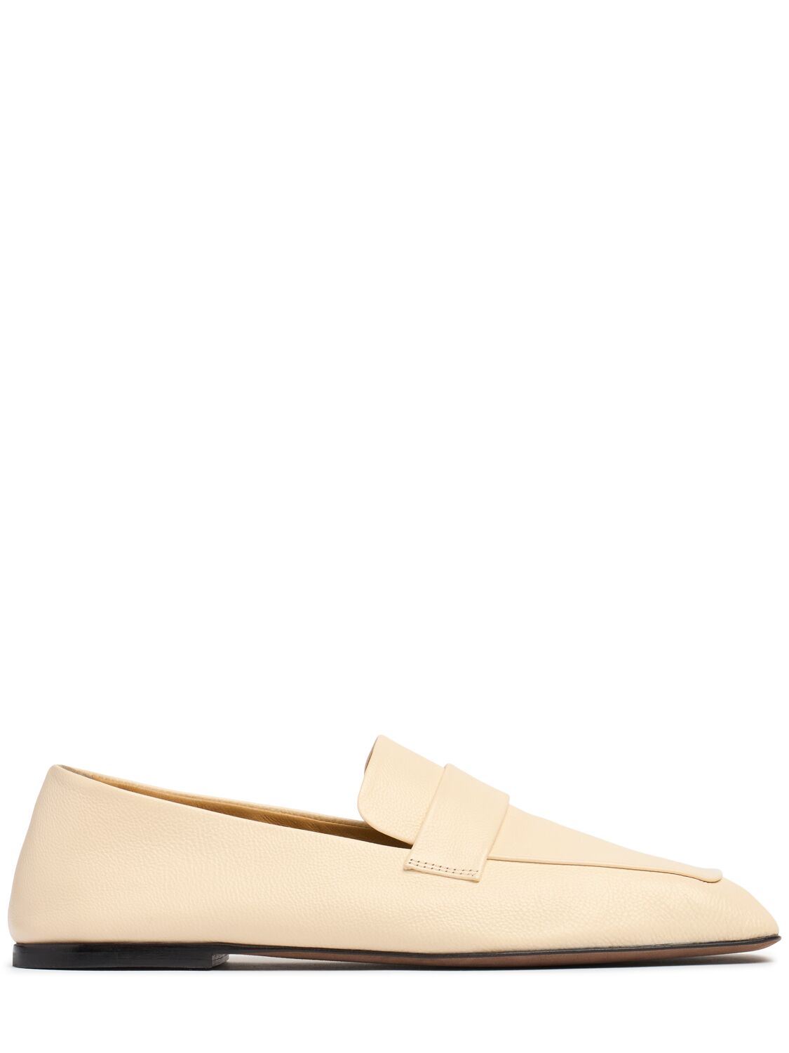 The Row Square Leather Loafers In Nude | ModeSens