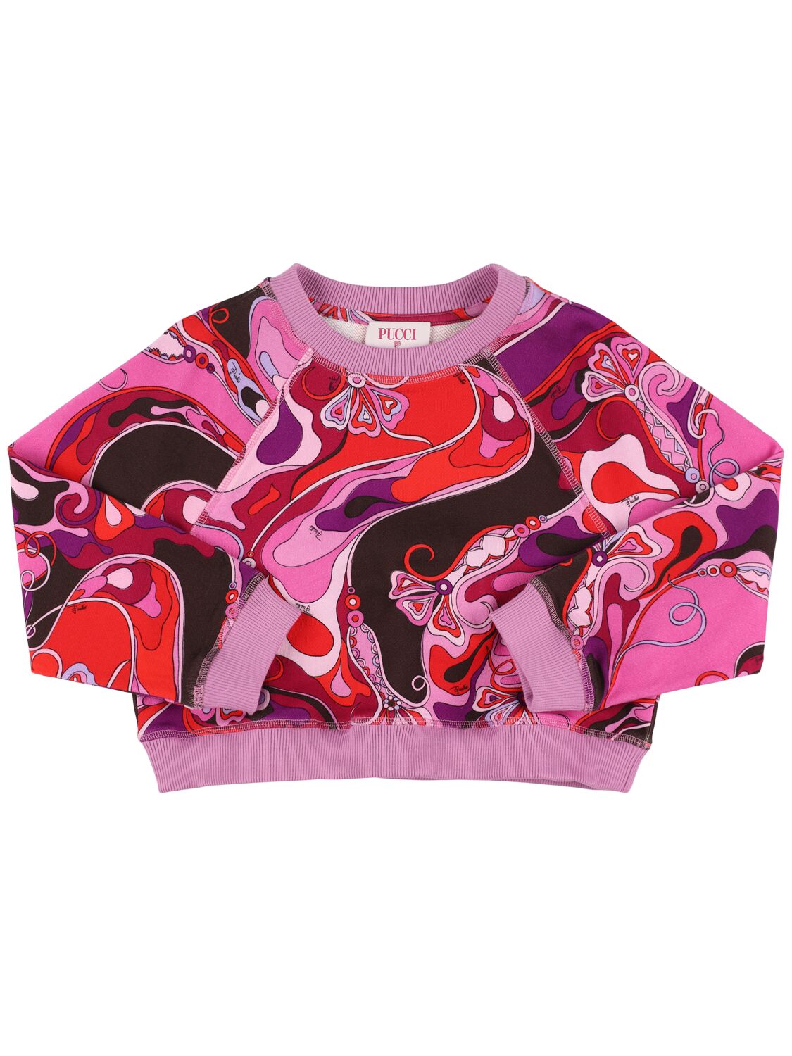 Pucci Printed Cotton Sweatshirt In Pink